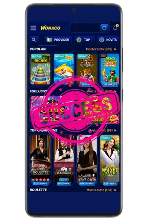 Completate la registrazione in Wonaco Casino